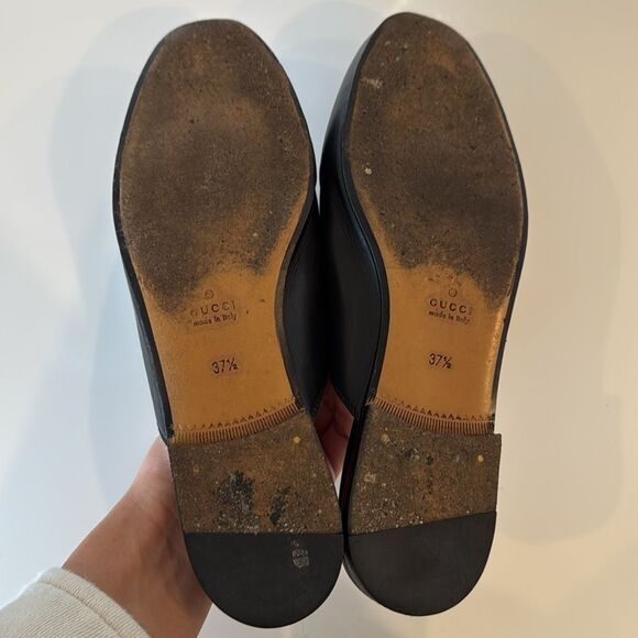 Gucci Princetown Horsebit Leather Slip On Mules Black Size EU 37.5 US 7.5 - Picture 7 of 10